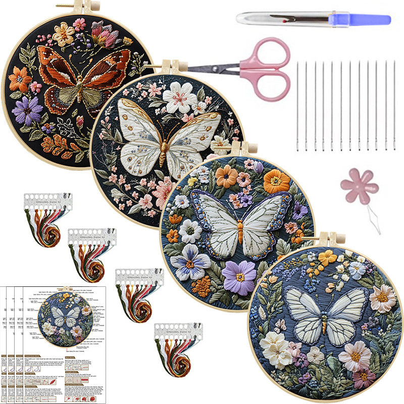 Broderie Diy Papillon Fait à la main Cloth Art Matériau Kit