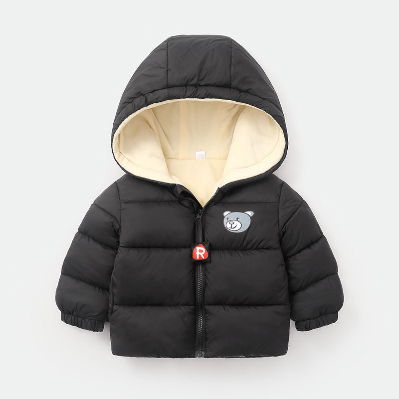 Manteau chaud rembourré en coton pour enfants avec doublure en polaire supplémentaire