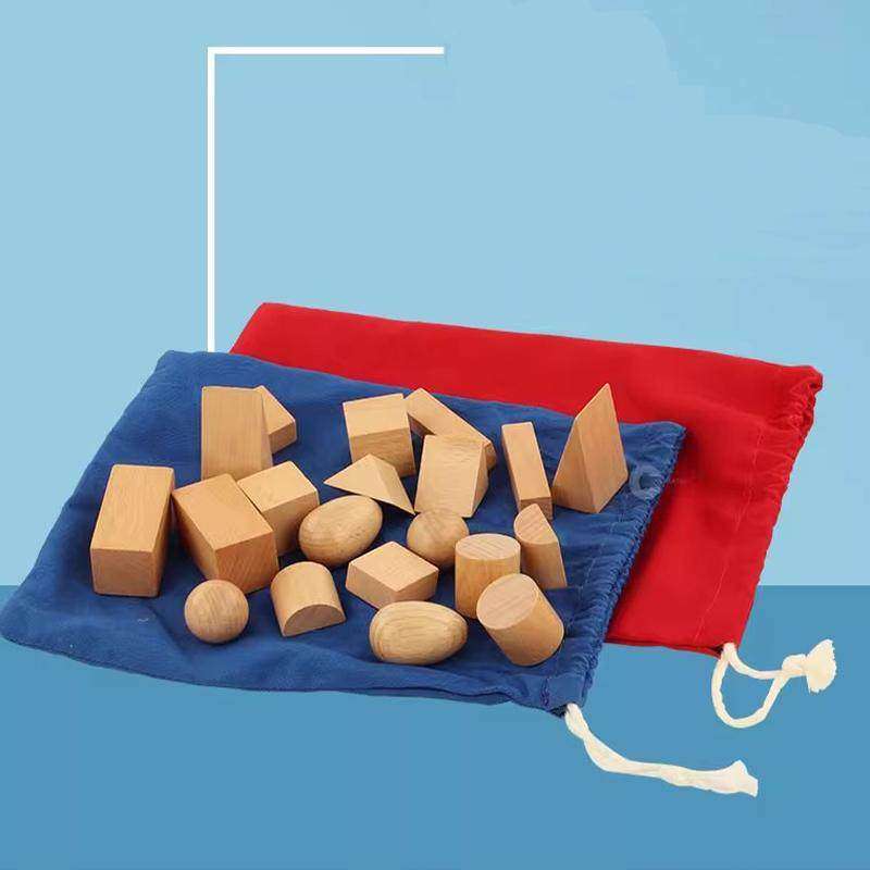 Rouge et bleu éducation précoce géométrique solide forme Mystery Bag Jouet éducatif