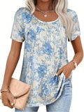 Élégante Blouse Florale à manches courtes pour femmes