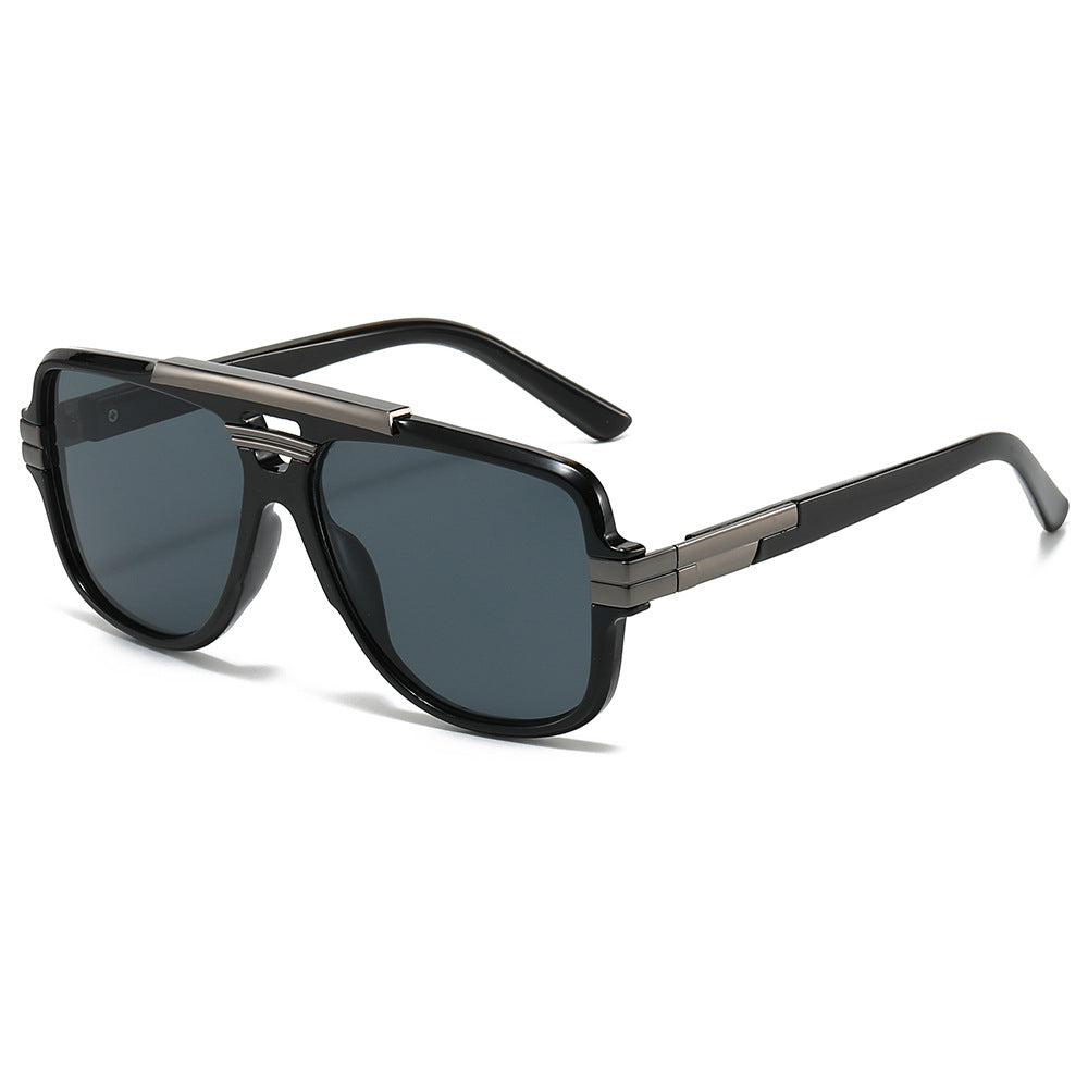 Lunettes de soleil carrées rétro de mode en métal