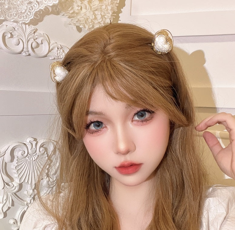 Style Girly de haute qualité Léger luxe délicat perles sertie Diamond Love Pearl mignon Trumpet Loos