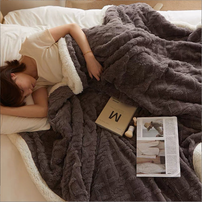 Épaisseur Automne et Hiver Air conditionné Couverture de couverture de Nap couleur solide