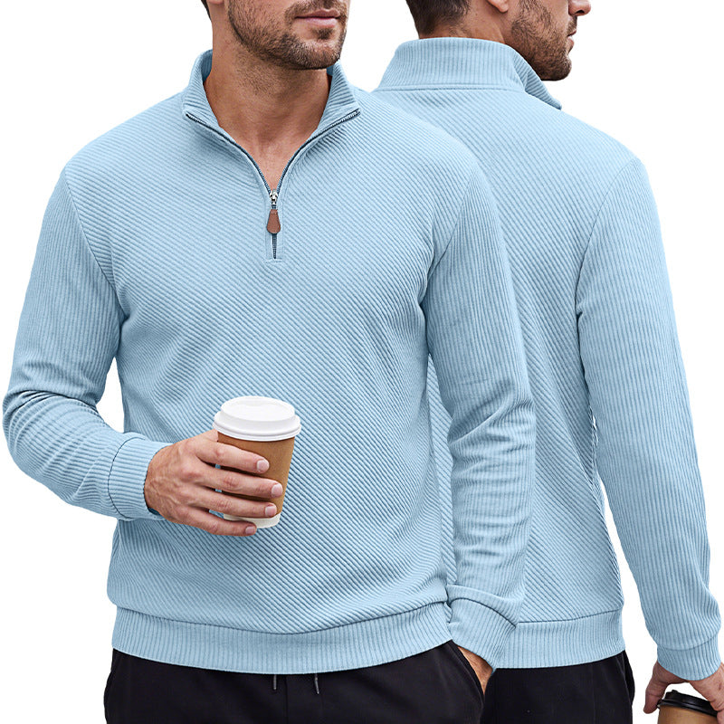 Chemise à manches longues à manches longues pour hommes demi-zip