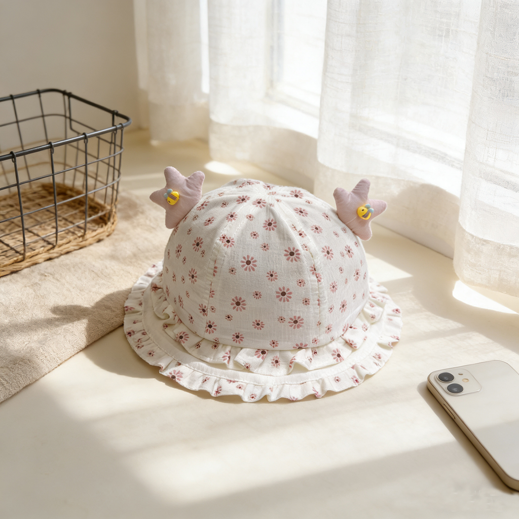 Chapeau de pêcheur doux et occasionnel, imprimé pour enfants