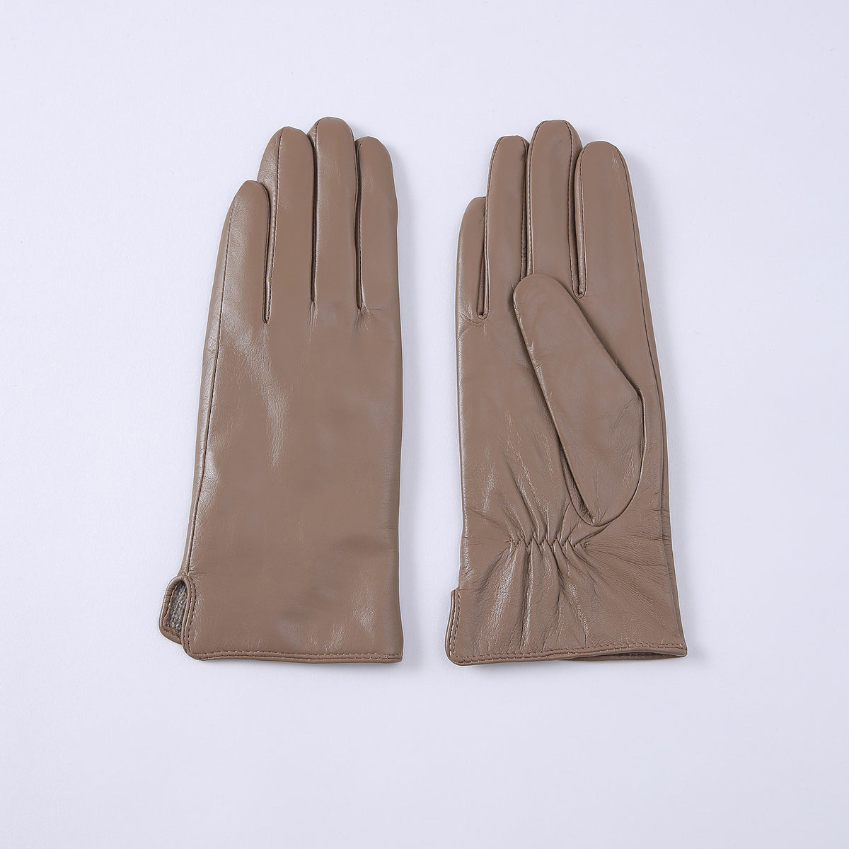 Gants en cuir thermique à couleurs solides pour femmes