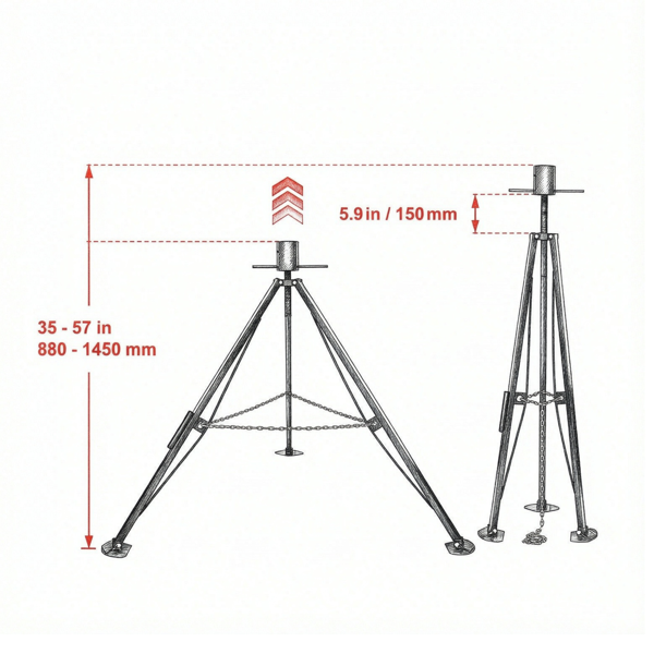 Stabiliseur à trépied de 5e roue