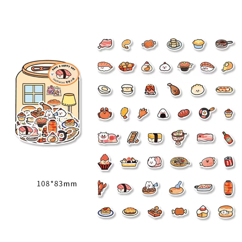 Sticker Pack Little Life Home Series Stickers Tente à main peinte à la main 100 feuilles