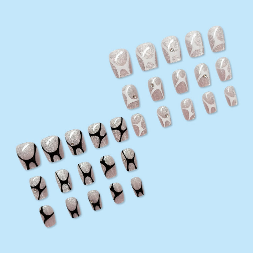 30 pièces de Na artificiel à base de pierres gemmes 3D graduées à l'aide de l'œil de chat rectangulaire court
