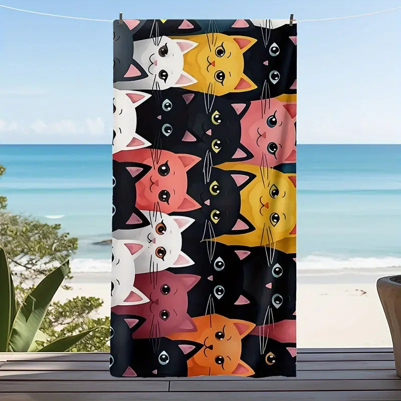 Serviette de plage en microfibre impression créative