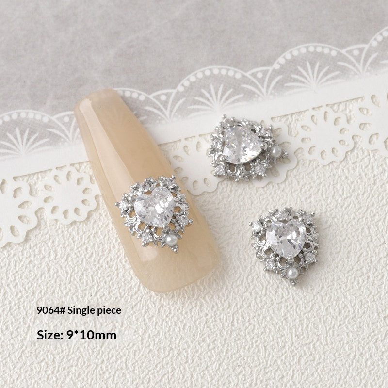 Argent Zircon Bow Nail Art Accessoires