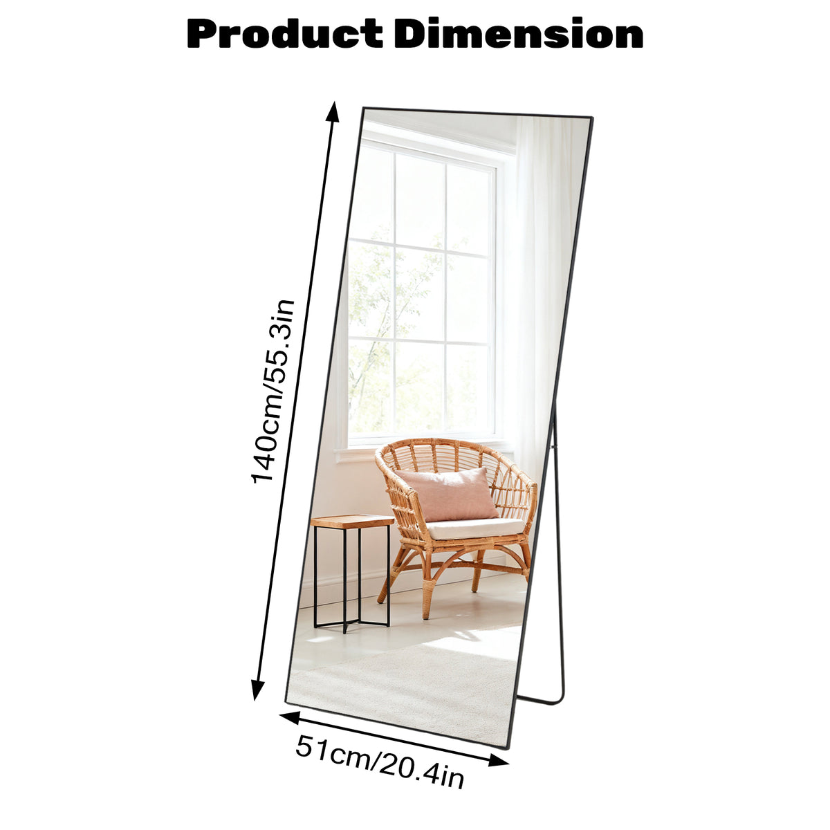 Rectangle Miroir pleine longueur