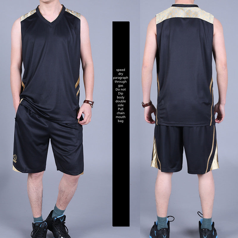 Basketball Sports costumes masculins occasionnels d'été porter sans manches mince vest shorts de course S
