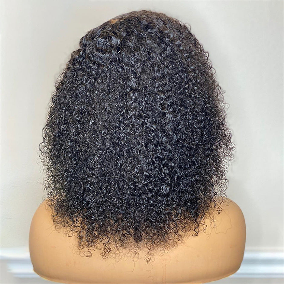 Kinky Curly Short Bob Lace Perruque de cheveux humains