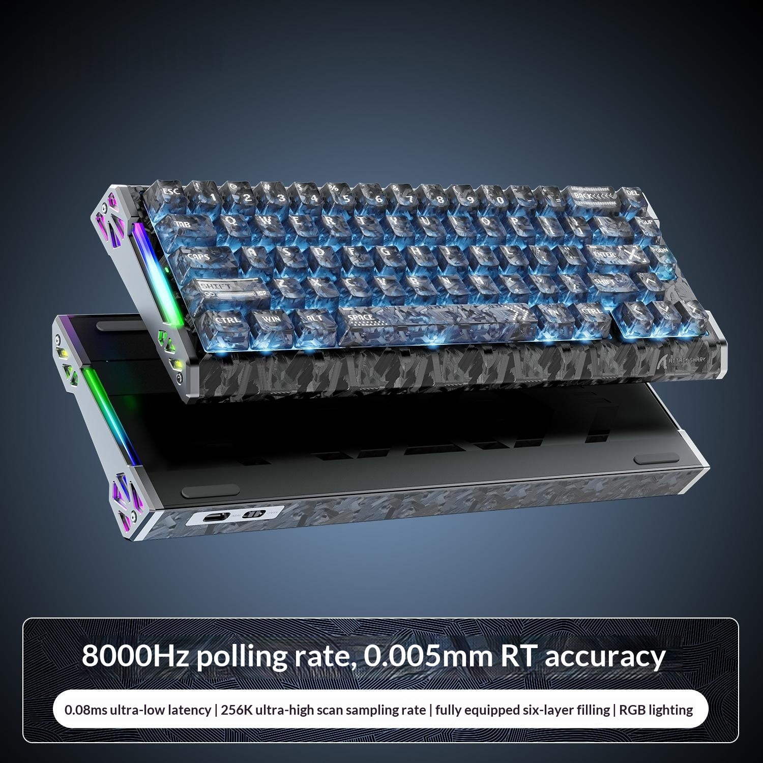 Clavier de jeu mécanique RGB 8K avec commutateurs magnétiques E-Sports