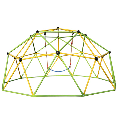 10FT Climbing Dome for Kids Jungle Gym for Park Dome Climber with Swing Playground Eq