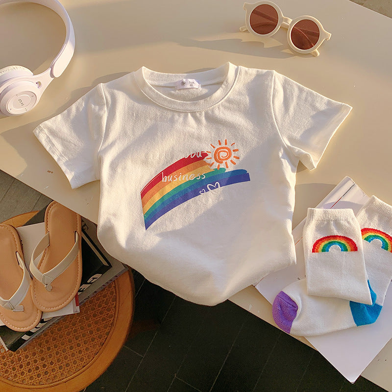 T-shirt pour enfants Imprimé mode Mignon de dessin animé populaire