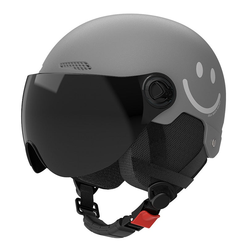 Casque de sécurité couleur solide de moto pour femmes