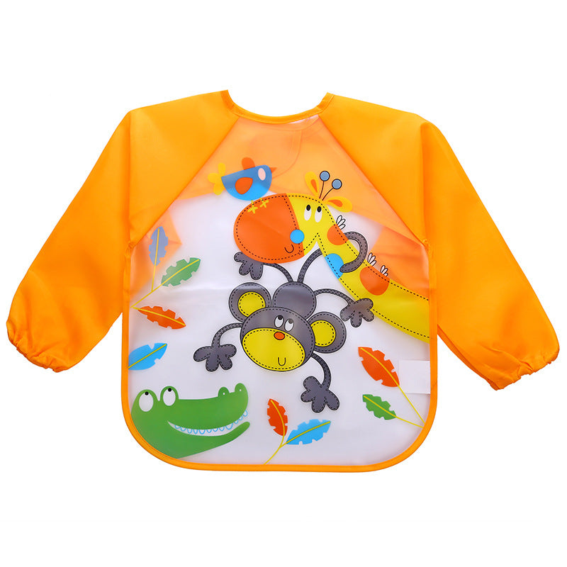 Gown enfant manches longues enfants imperméable repas Baby Tablier Peinture Vêtements Bib Protectiv