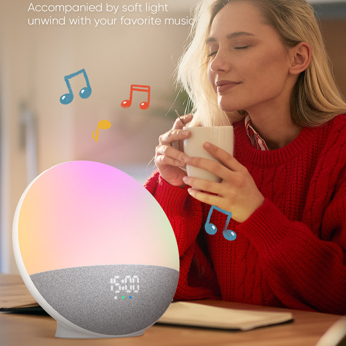 Bruit blanc Bluetooth Audio RGB coloré lumineux