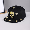 Crâne en métal identique hommes et femmes Rivet Versatile Punk Rock Style Flat-brim Baseball