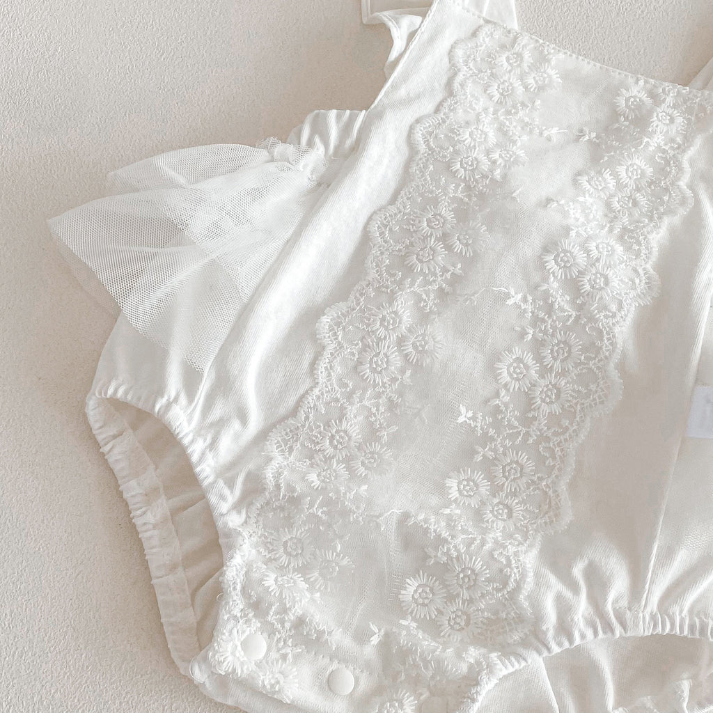 Romper de dentelle d'été pour les filles de bébé