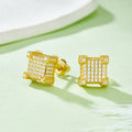 S925 Argent Sterling 216pcs D Couleur VVS1 Moissanite Boucles d'oreilles 3D Cube 3.2g Vis Hypoa