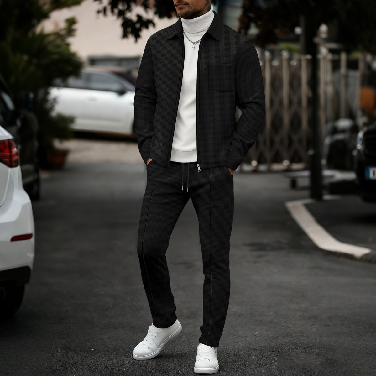 Veste et pantalons pour hommes Lapel Cardigan