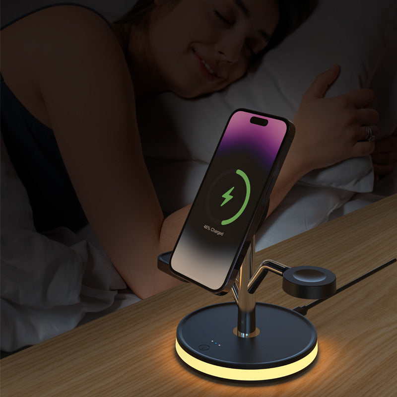Montre de téléphone mobile avec chargeur sans fil à trois en un