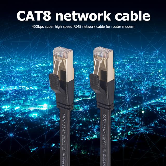 Câble Ethernet 40Gbps Cat8 SFTP LAN Patch Cord avec Gold Pla
