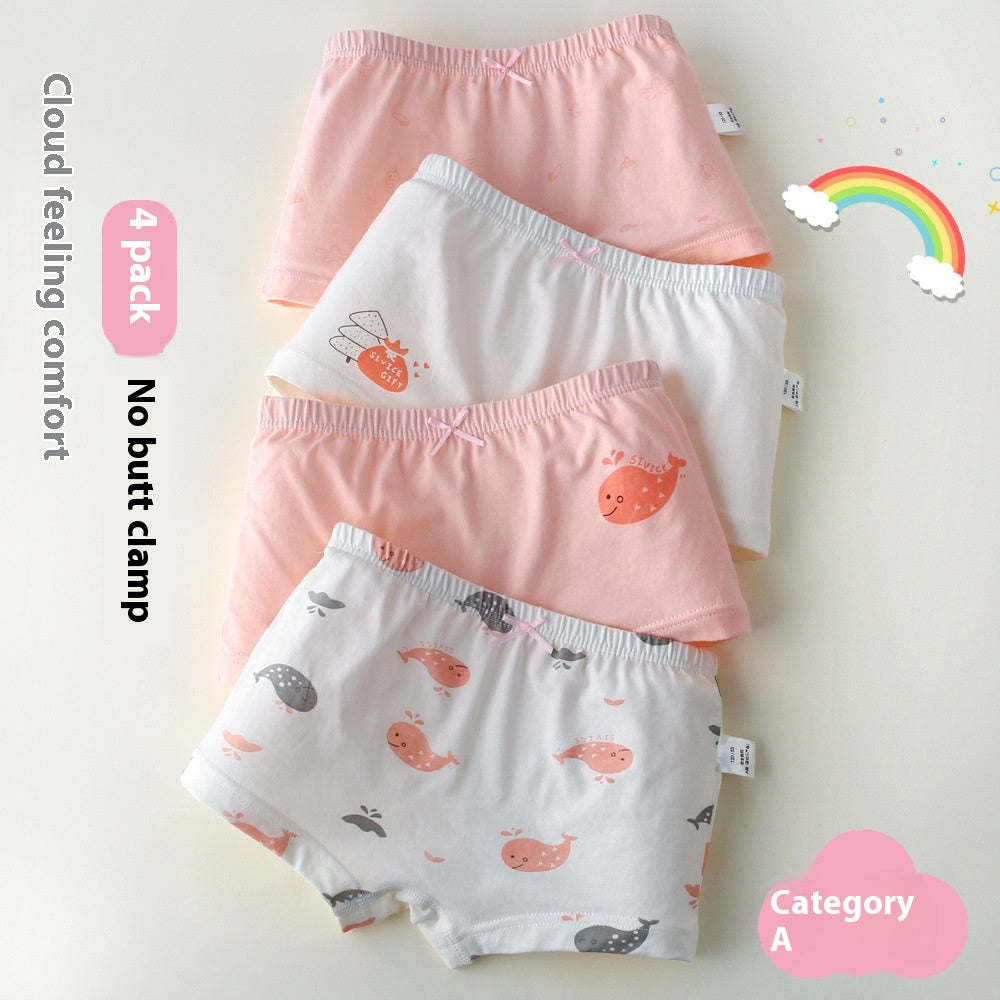 Sous-vêtements pour enfants Boxers de dessin animé en coton pur pour femmes