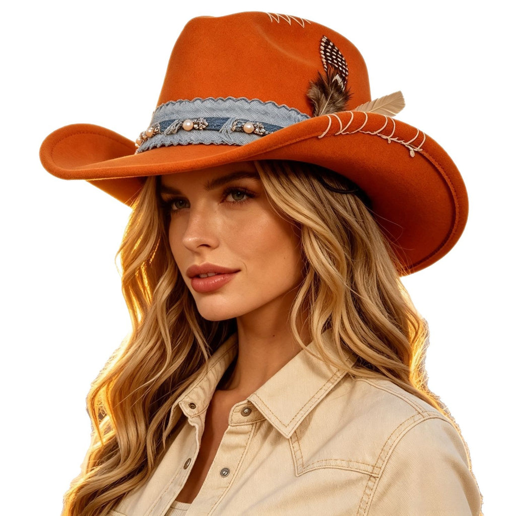 Chapeau de jazz vintage Western Cowboy