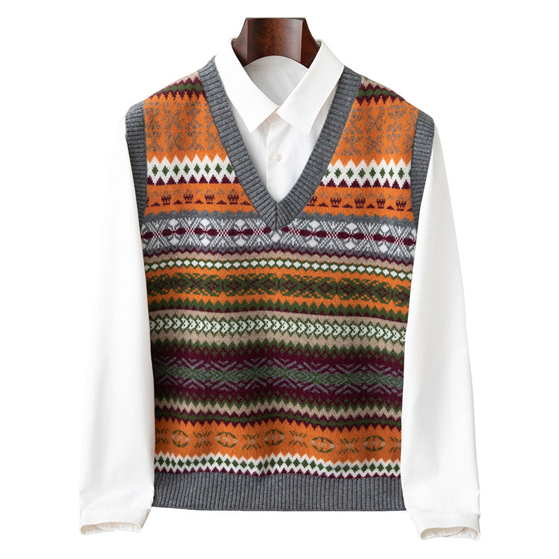 Cashmere Vest Mens couche de base souple