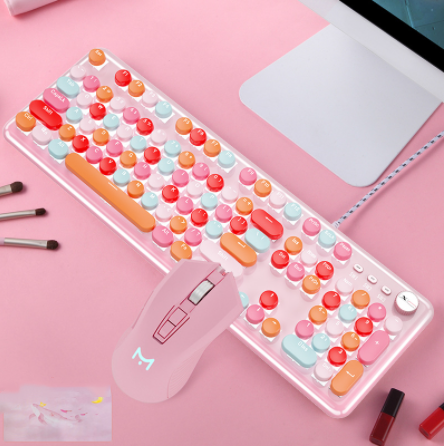 Macaron Clavier mécanique filé et jeu de souris de l'axe vert