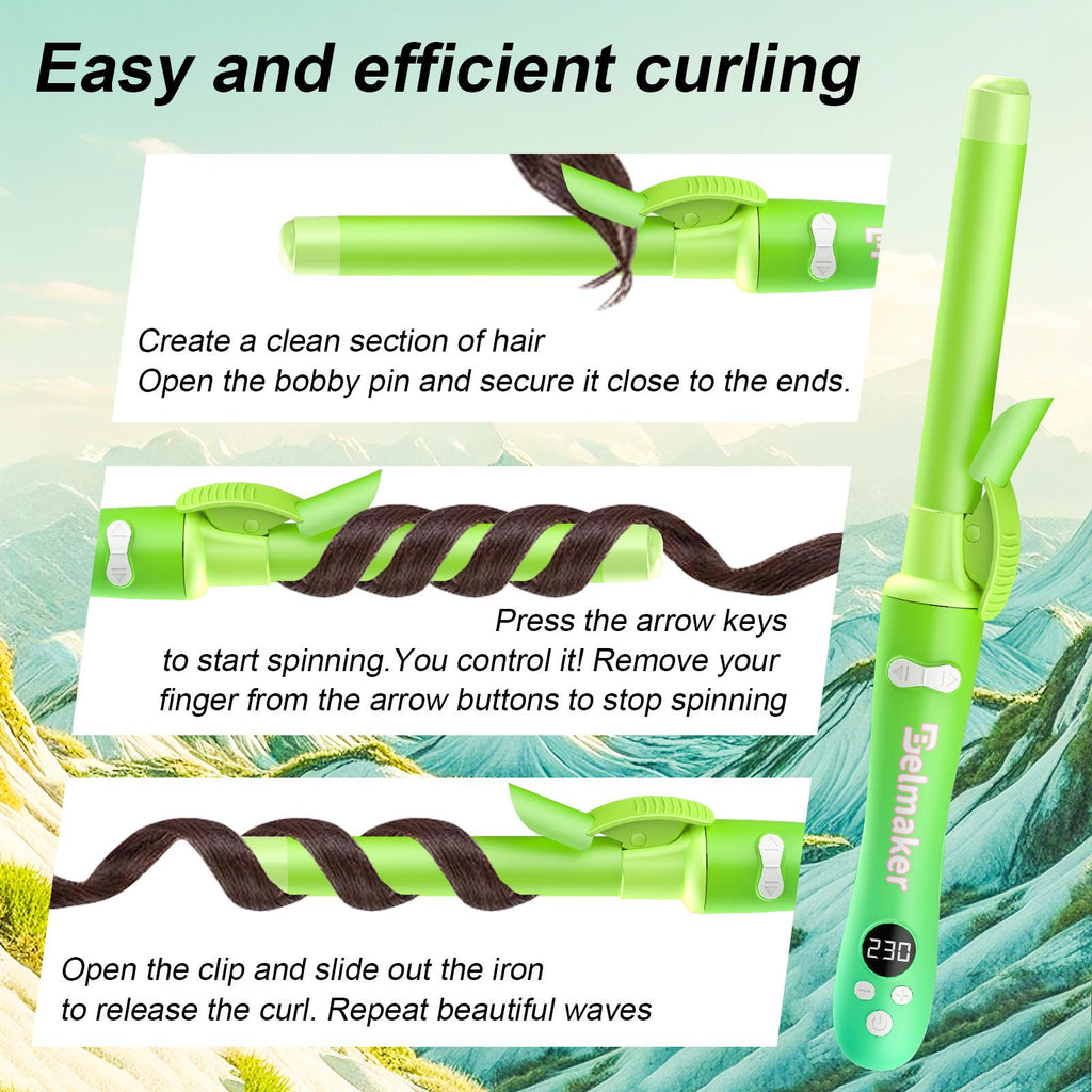 Iridescent Rotating Curling Iron Ceramic Curling Iron Convient à tous les types de cheveux Parfait
