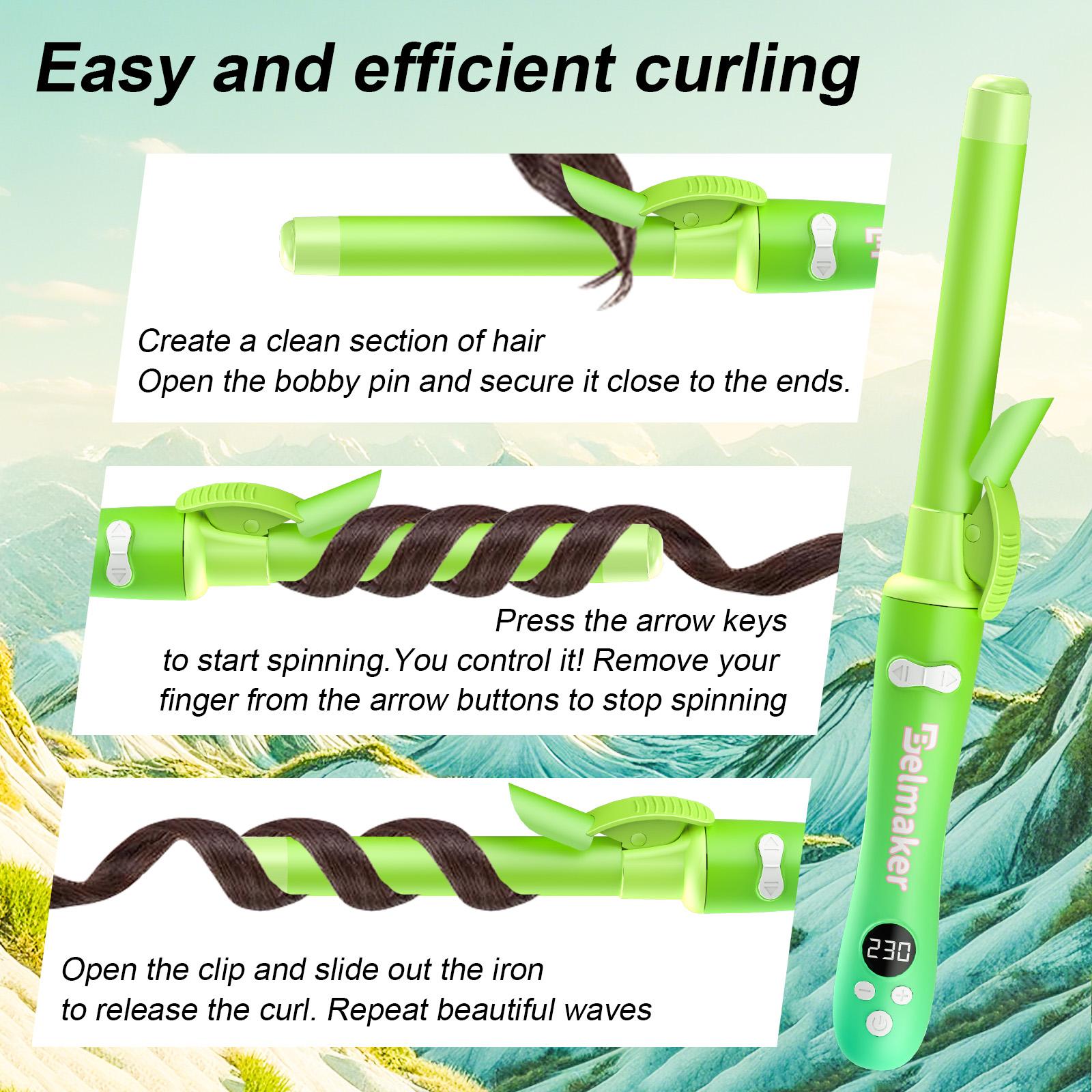 Iridescent Rotating Curling Iron Ceramic Curling Iron Convient à tous les types de cheveux Parfait