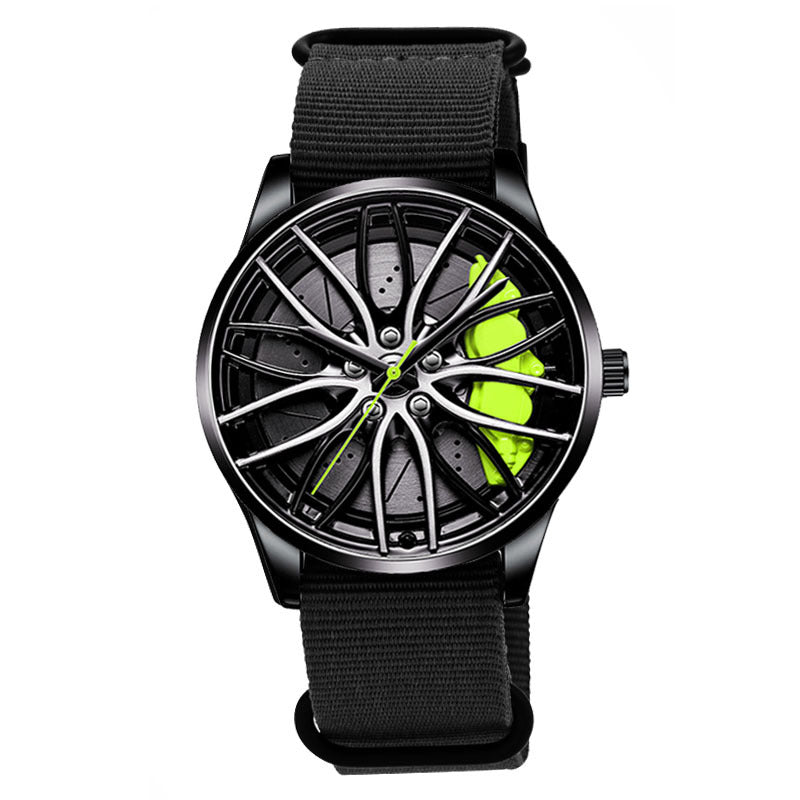 Nylon Roue Hubs Montre Quartz Créative Homme