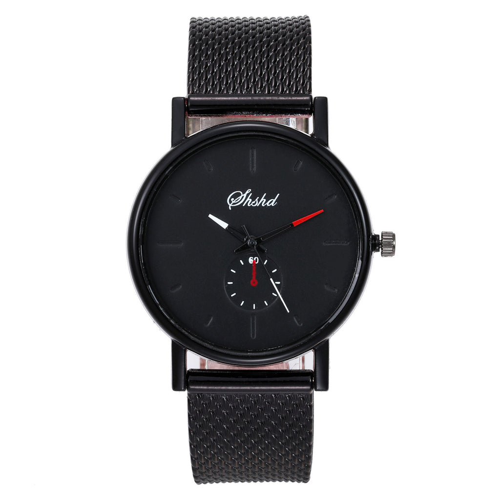 Mesh Ceinture en acier tissé Montre Quartz