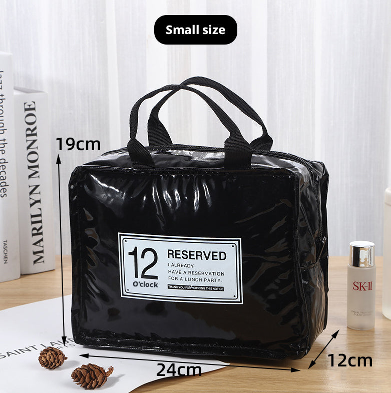 Miroir en cuir cosmétique sac-noir-24 * 19 * 12cm-1 pièce