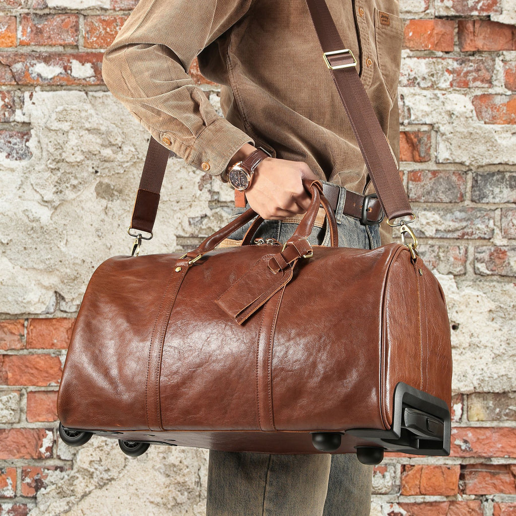 Sac de voyage en cuir de cheval fou