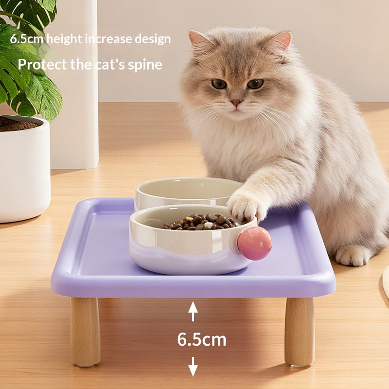 Ceramic Pet levée fuite-proof collier-support alimentaire et bol d'eau Table à manger