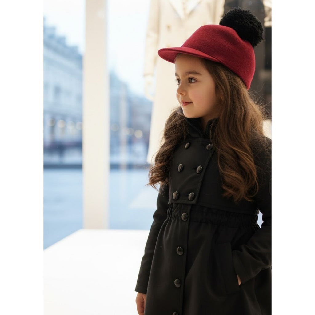 Filles Automne Printemps Enfants Coton Windproof Noir Vert Trench Coat 3-7Y