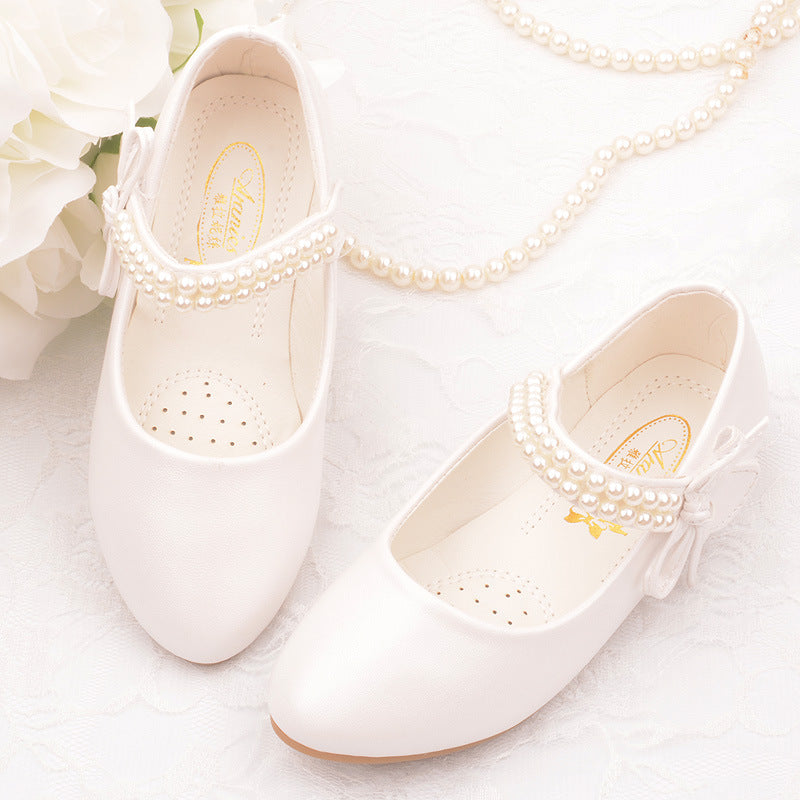 Chaussures de photographie en cuir plat pour filles