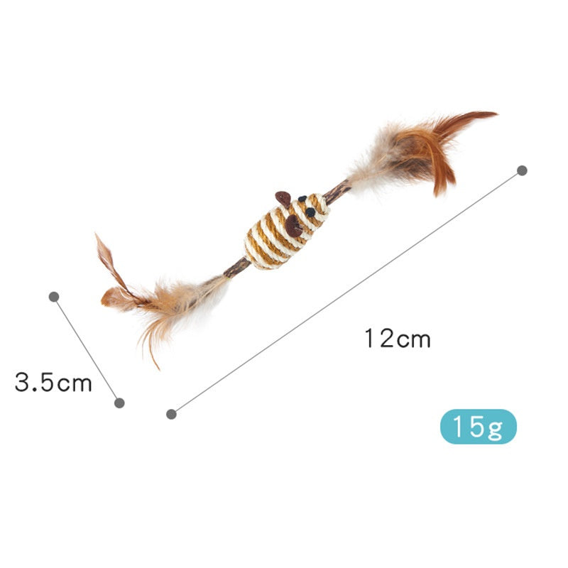 Feather Sisal Polygonum Multiflorum Auto-pet Cat Supplies Molar Dent Toy