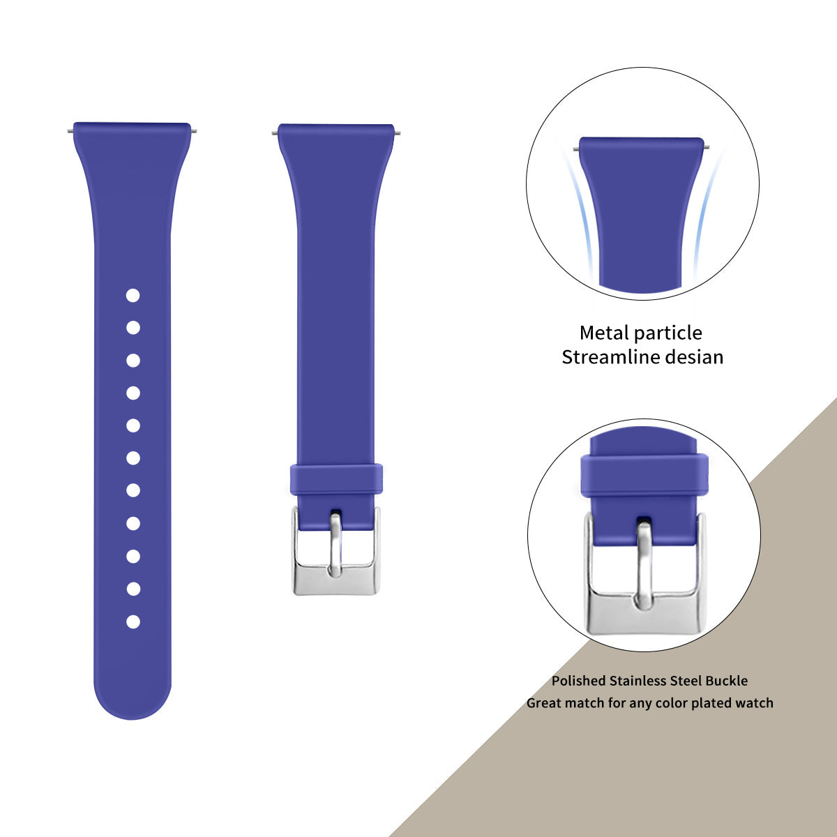 Bracelet en silicone Smart Watch Shrink Silicone Solid Color Watch Band