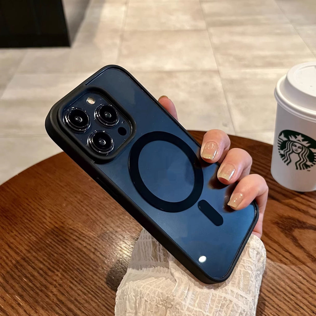 Boîtier de téléphone en silicone magnétique acrylique résistant à la chute