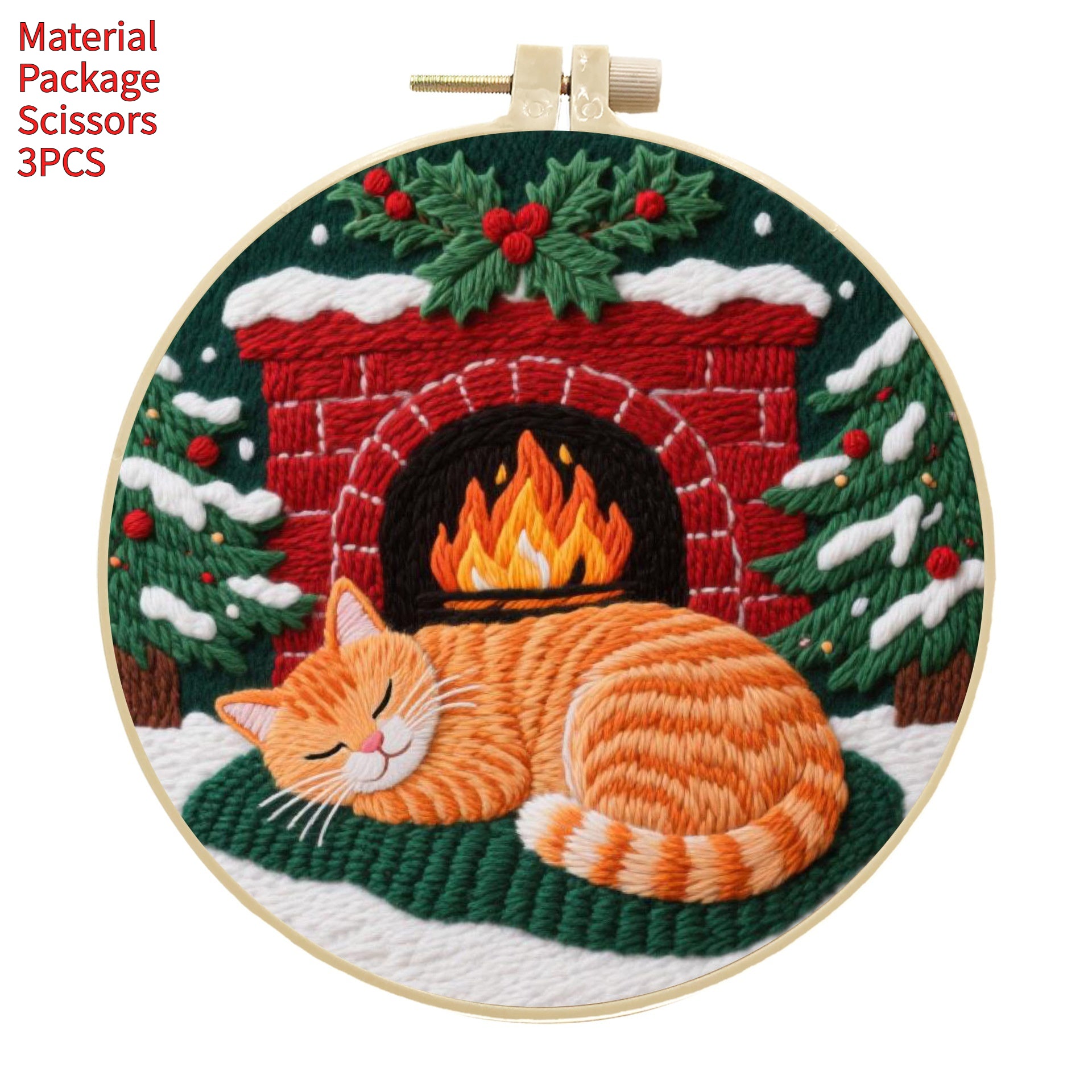 Cat Broderie artisanale Diy Matériau Package