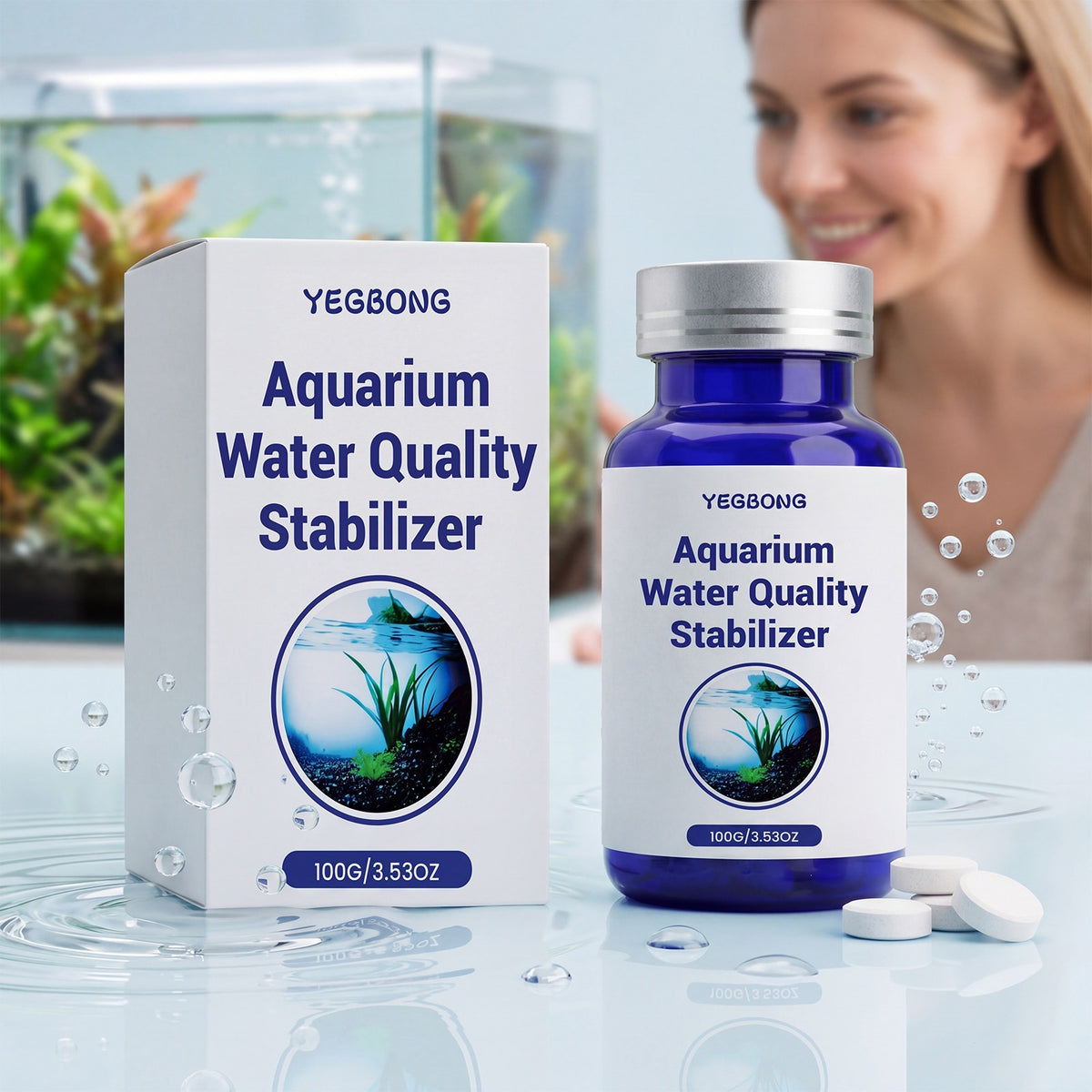 Eggbong Aquarium Qualité de l'eau Stabilisant Clair Qualité de l'eau Réservoir de poisson Purificateur d'eau Dai
