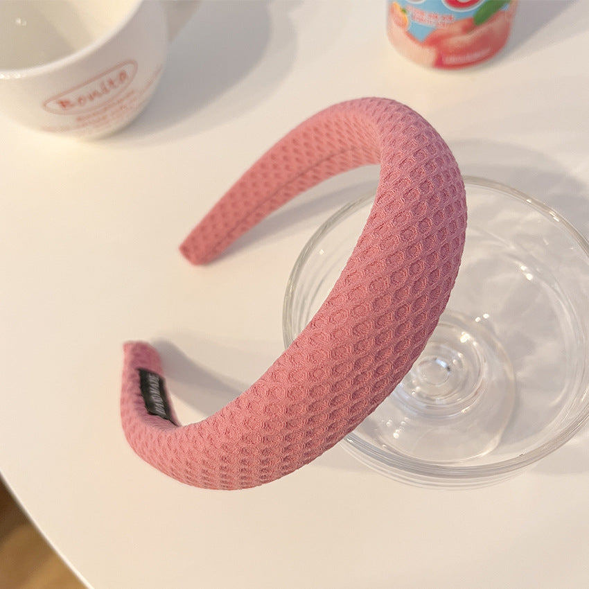 Candy Colored large bande de cheveux Brimmed pour les femmes avec haut dessus de crâne