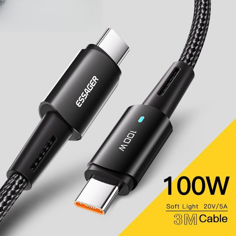 Câble de données à charge rapide PD100W pour téléphone portable Typec Chargement rapide